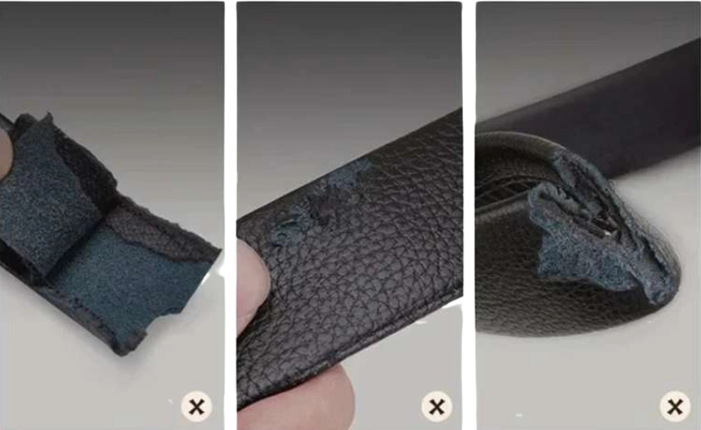 Ceinture en cuir classique — fissurée et écaillée après quelques mois