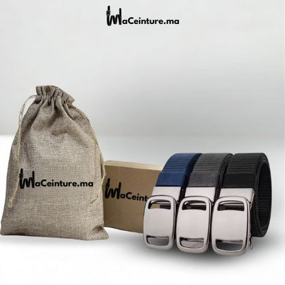 Pack de 3 ceintures Milano – noir, bleu marine et marron – MaCeinture.ma