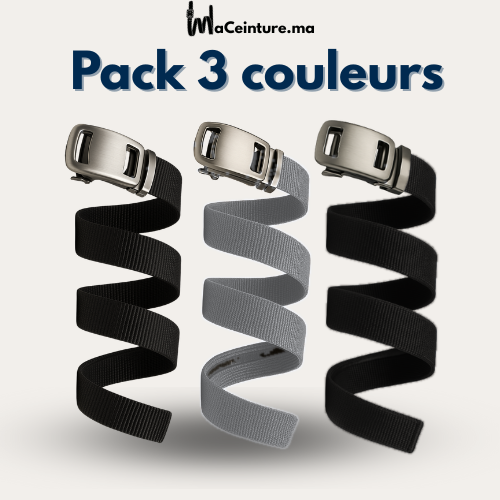 Pack 3 Ceintures Homme — Milano (2Noirs+1 Gris)