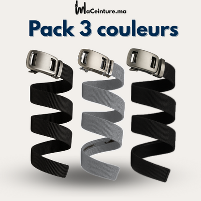 Pack 3 Ceintures Homme — Milano (2Noirs+1 Gris)